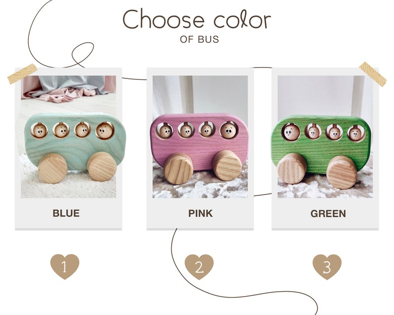 Bus jouet en bois