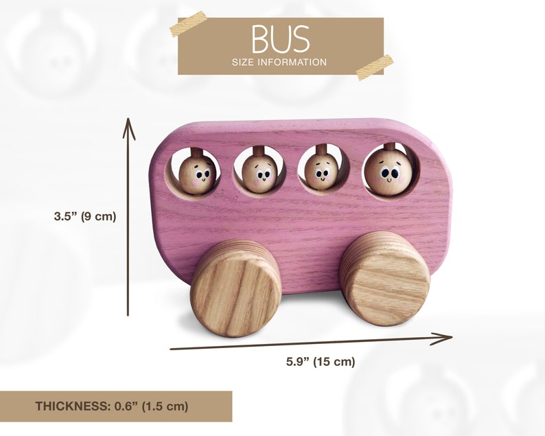 Bus jouet en bois