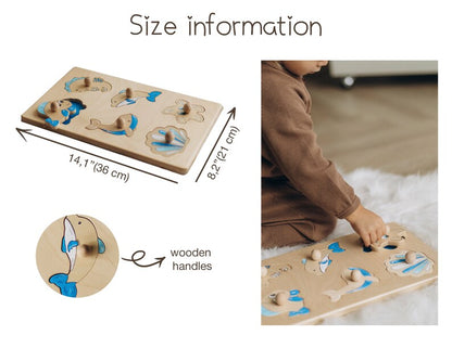 Puzzle en bois Montessori - Créatures marines
