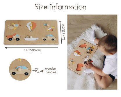 Puzzle en bois Montessori - Véhicules