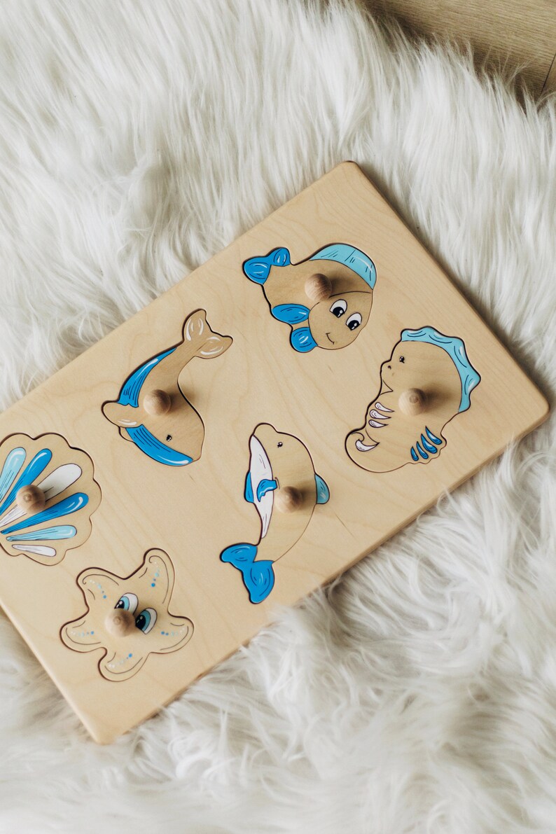 Puzzle en bois Montessori - Créatures marines