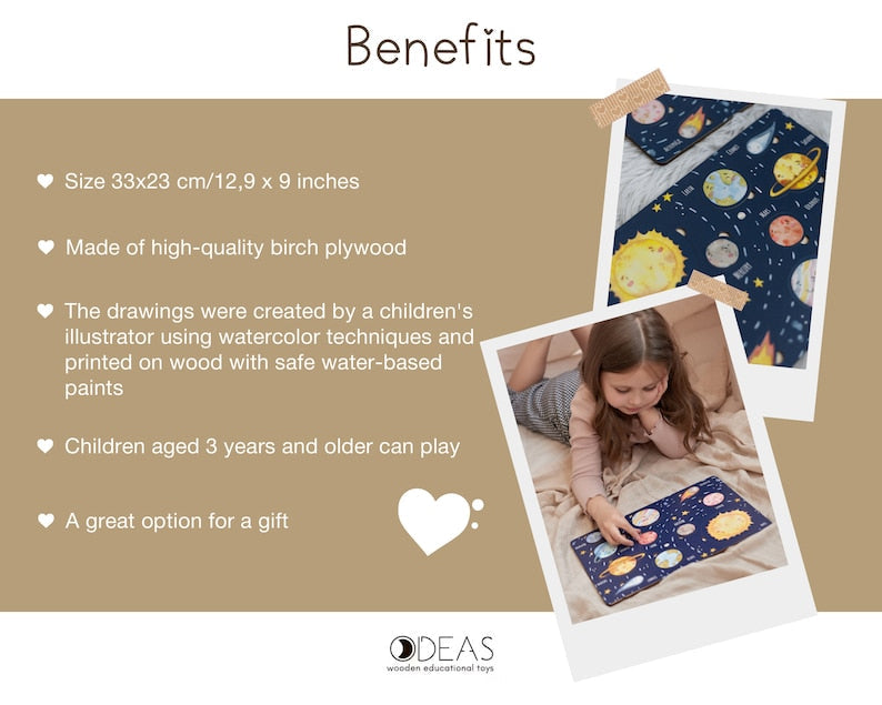 Puzzle en bois du système solaire