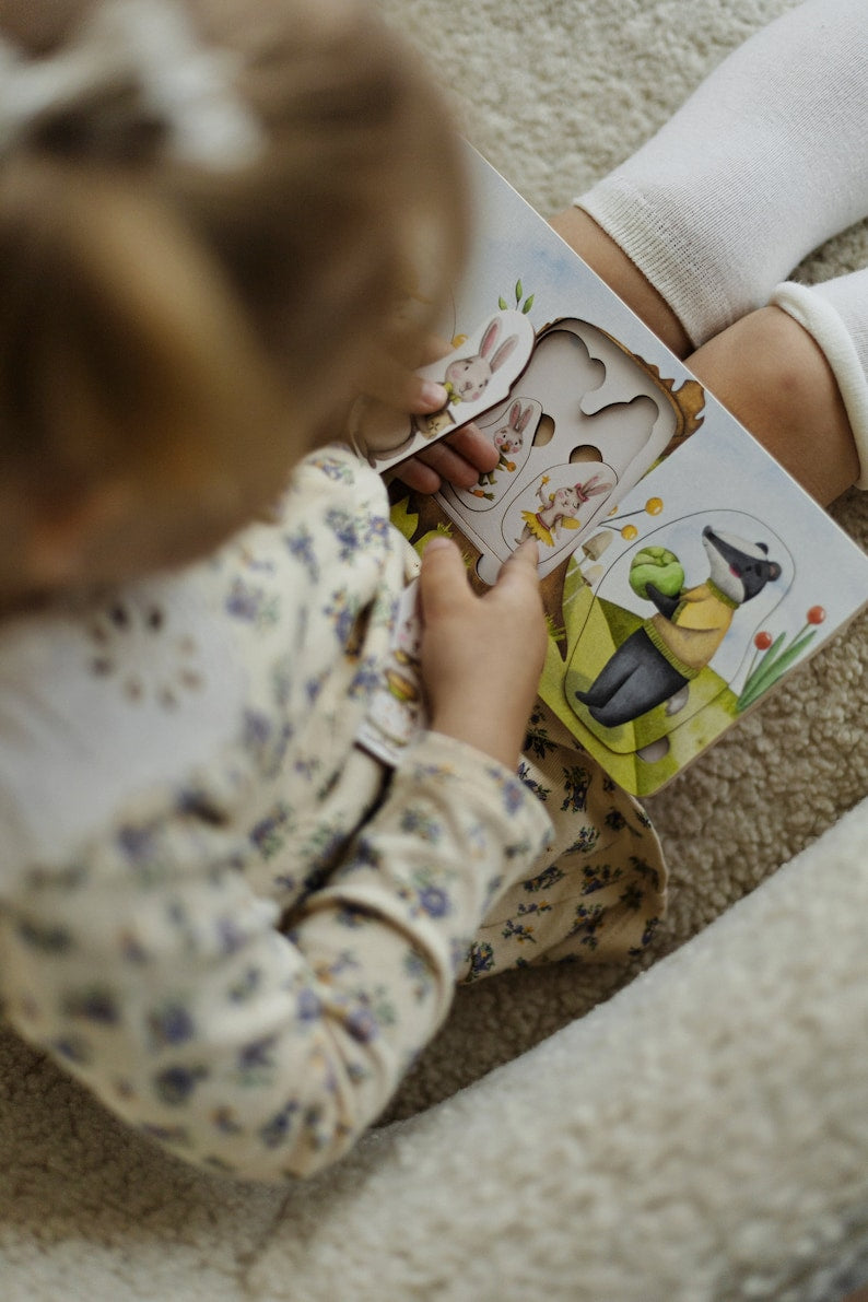 Puzzle en bois de la famille des lièvres