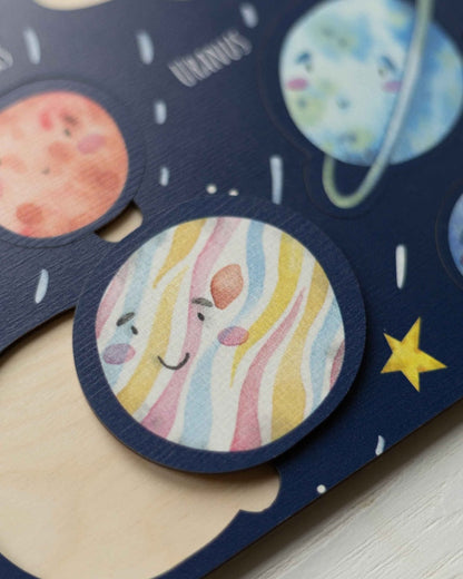 Puzzle en bois du système solaire