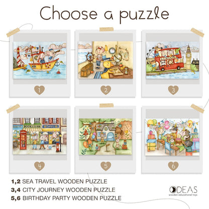 Puzzle en bois pour enfants avec des souris