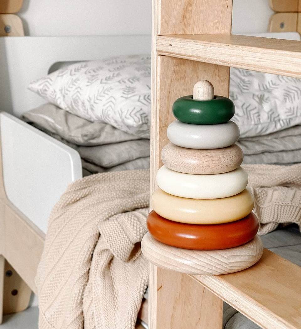 Jeu d'empilage en bois - Forêt d'automne