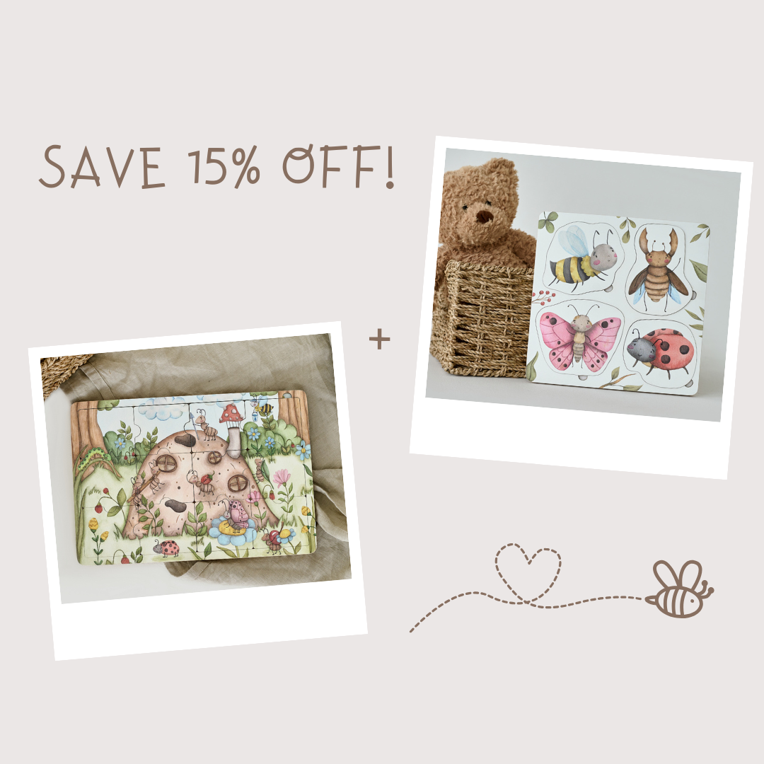 Puzzle en bois sur le cycle de vie des insectes